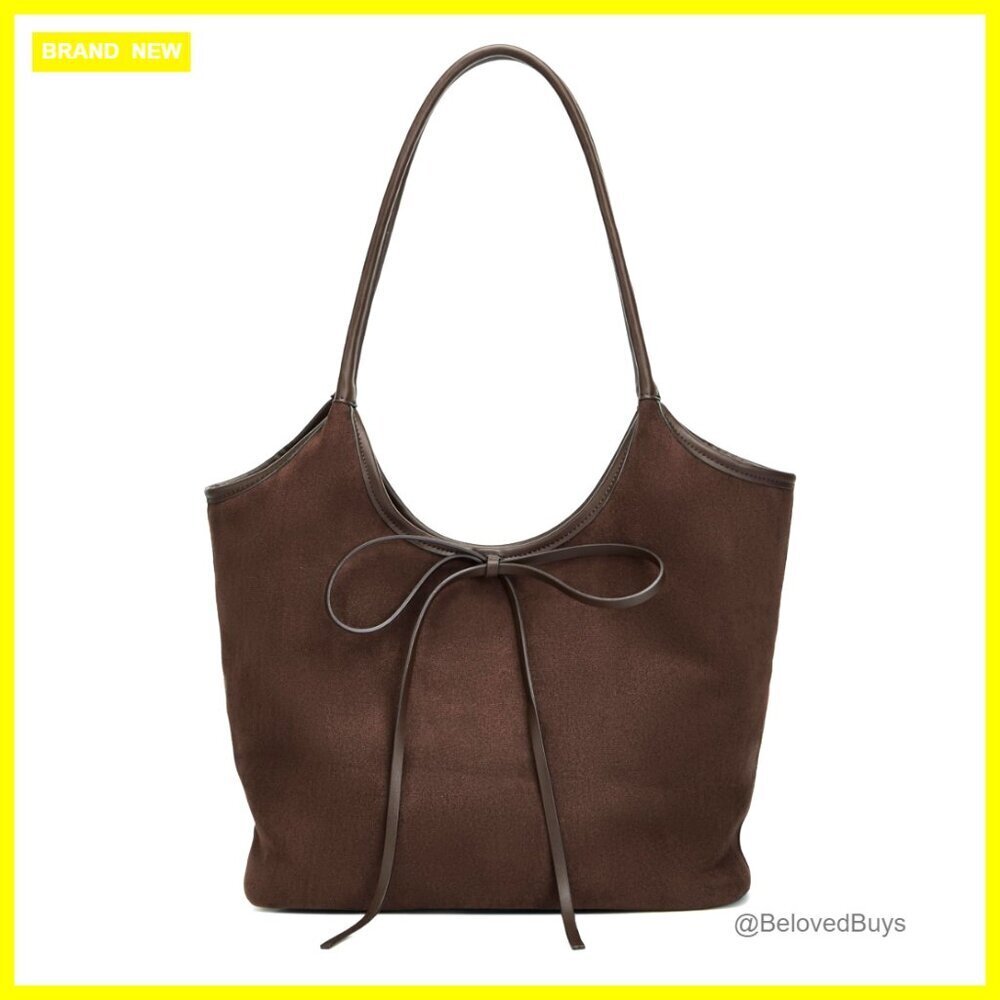 Large Capacity Vintage French Bow Tote Hobo Shoulder Bag Satchel Purse